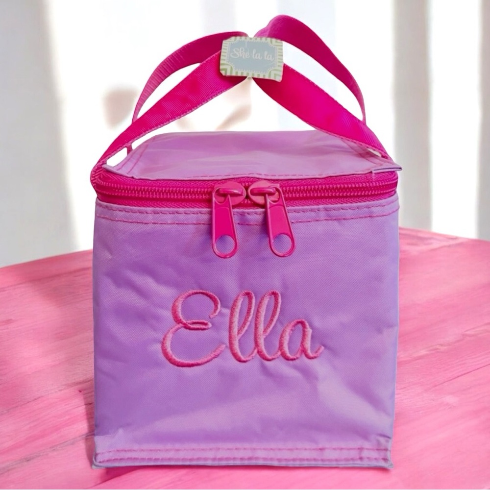 NWT MINT Brand Personalized ‘Ella’ Flip Top Snack Square Lunch Bag